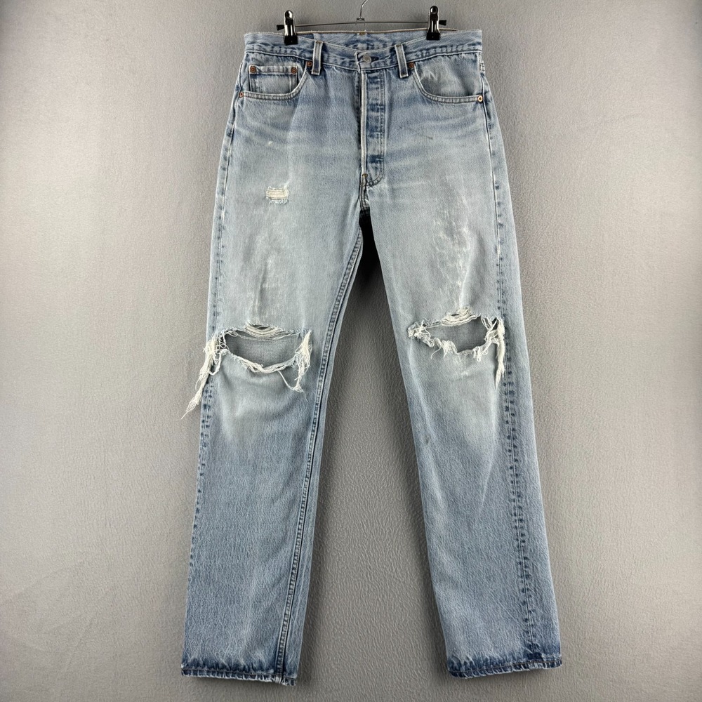 Vintage Levis Jeans Mens 35 (Fits 32x32 ) 501 XX Distressed 90s Made in USA
